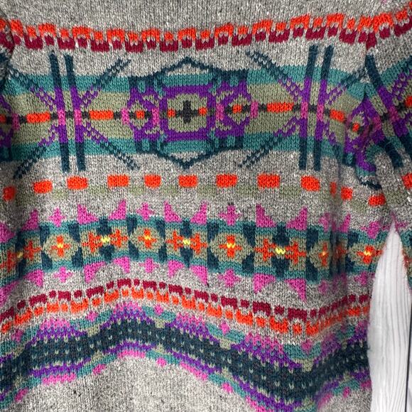 Chaps Women's Sweater Navajo Tribal Long Sleeve Ladies Sweater Medium - Picture 3 of 8